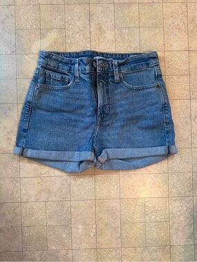 Old Navy Rolled Hem Mid-Blue Denim Shorts